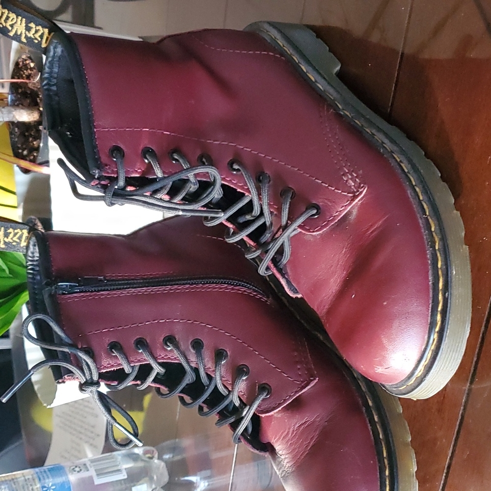 Dr. Martens boots size 4M (youth). Burgundy red color. In good condition